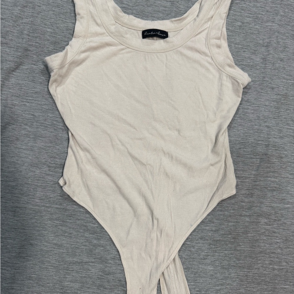 Cream Ribbed Bodysuit